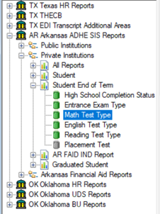 End of Term report, Student End of Term expanded options.